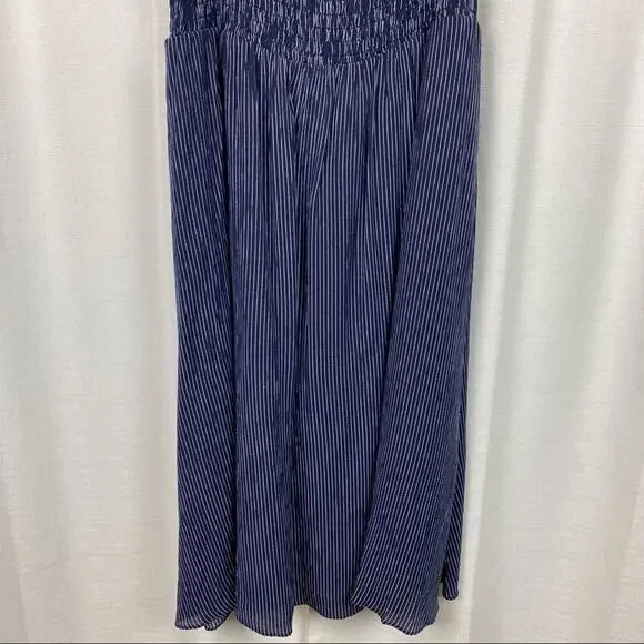 City Chic Blue&White Stripe Off The Shoulder Smocked Midi Dress Sz.L(20) - Picture 6 of 13